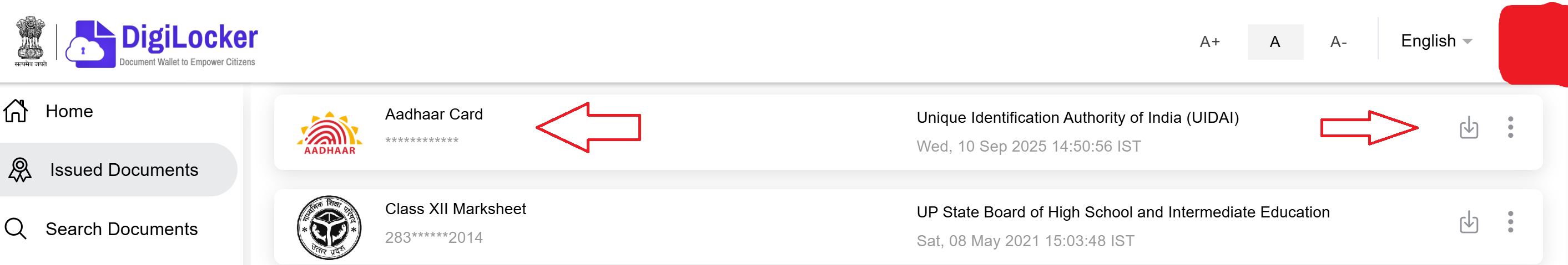 DigiLocker Aadhaar Download